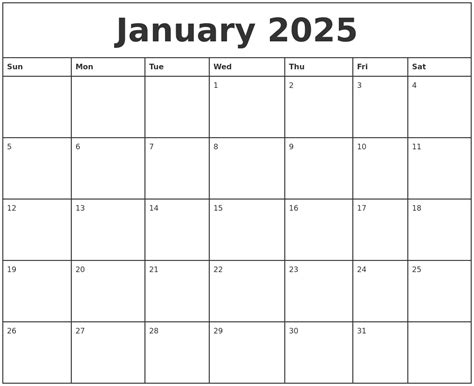 January 2025 Month Calendar Free Printable Finest Ultimate Prime - 2025 ...