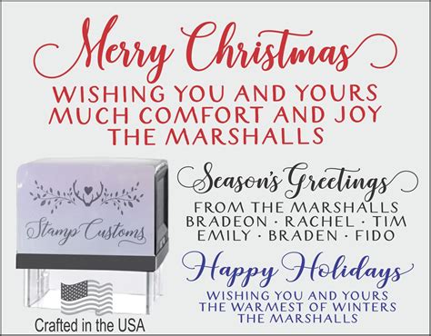 Christmas Address Stamp, Merry Christmas Self-inking Return Address, Happy Holidays