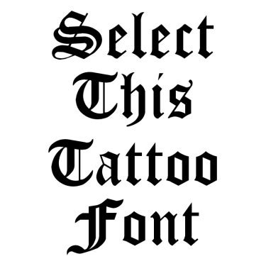 Old English Script Tattoo Font