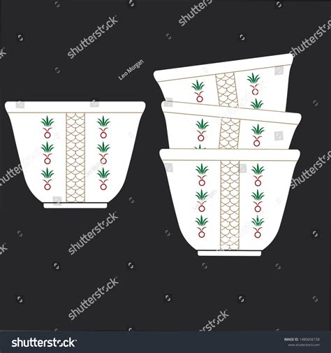 Arabic Coffee Cups Traditional Cup Traditional Stock Vector (Royalty ...