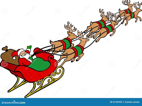 Vintage Santa Sleigh Clipart