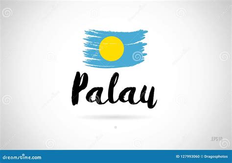 Palau Country Flag Concept with Grunge Design Icon Logo Stock Vector ...