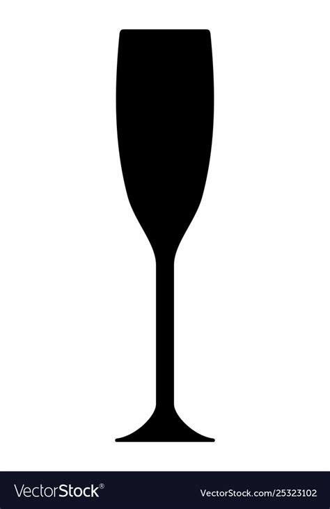 Champagne glass dark silhouette Royalty Free Vector Image