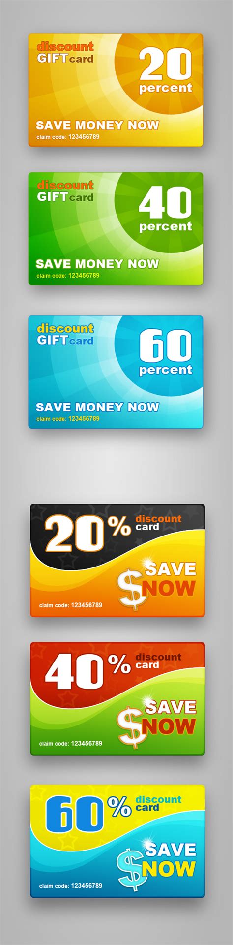 Free PSD Discount Gift Cards - Free PSD Files