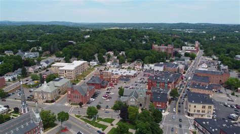 Leominster City Aerial View, Massachusetts, USA Stock Video - Video of ...