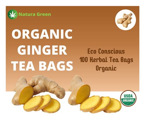 Organic Ginger Tea Bags Organic Natural Pure Ginger Tea 10 - Etsy