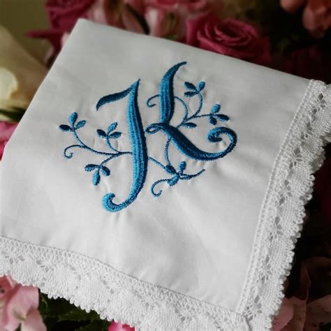 Personalized Handkerchief With Letter Embroidery Monogramed - Etsy