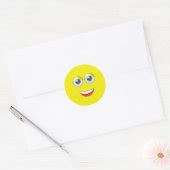 Happy Face Emoji Classic Round Sticker | Zazzle