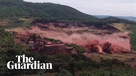 Terrifying moment of Brazil dam collapse caught on camera - YouTube