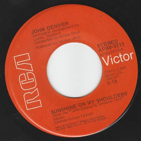 John Denver - 45vinylrecord Sunshine On My Shoulders/Around And Around (7"/45 rpm) - Amazon.com ...