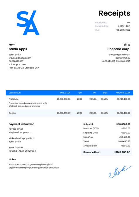 Malaysia Receipt Templates - Edit I Download - Saldoinvoice