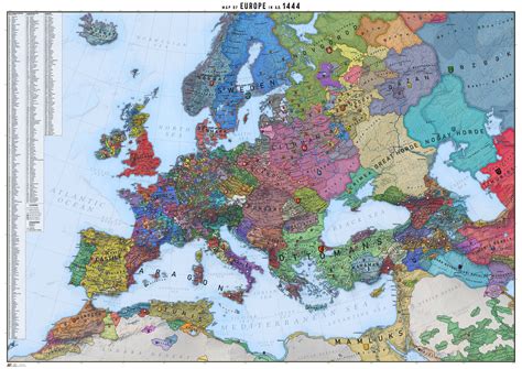 Europe 1444 History Map - Etsy