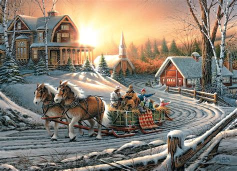 1920x1080px, 1080P free download | Pleasures of winter countryside, people, terry redlin ...