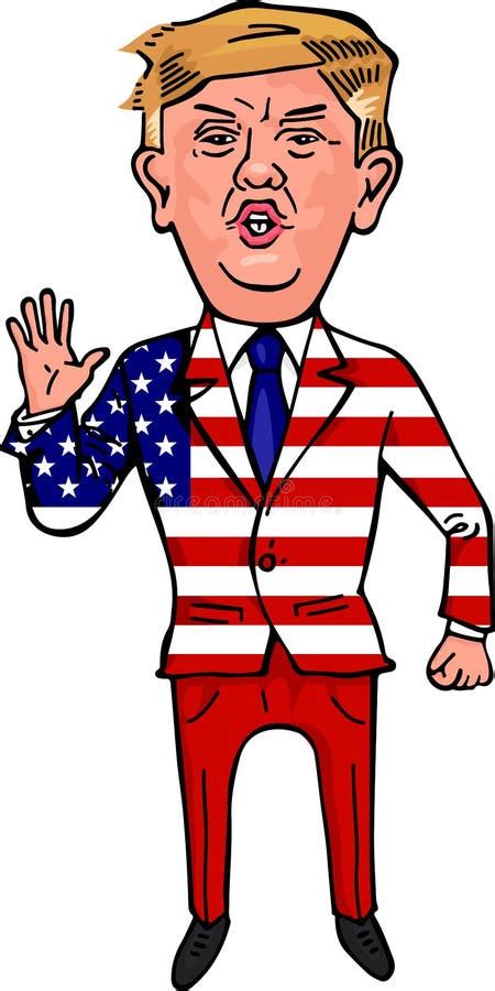 Donald Trump Funny American President Cartoon Editorial Photography - Illustration of character ...