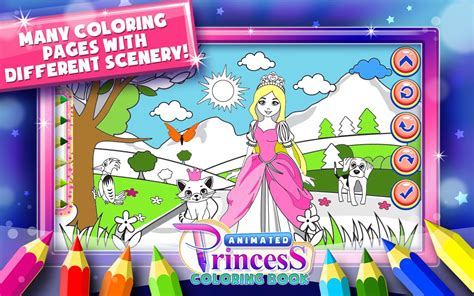 Princess Coloring book Animated for Kids & Girls Game - Girls Coloring ...