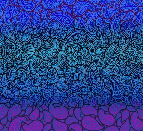 Paisley Print Pattern | ... Paisley - ombre paisley pattern in purple, blue and black. Art Print ...