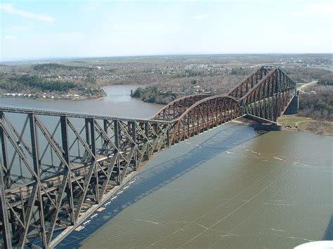 First biggest riveted steel truss Bridge. The Pont de Quebec in Quebec ...