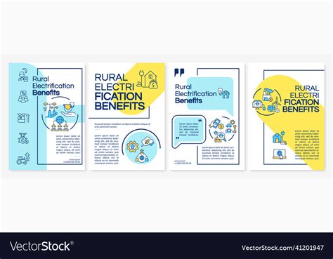 Rural electrification benefits blue yellow Vector Image