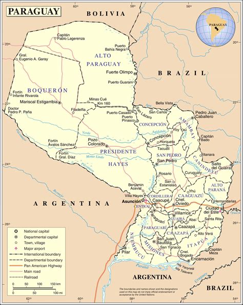 Carte du Paraguay - Plusieurs cartes du pays en Amérique du Sud