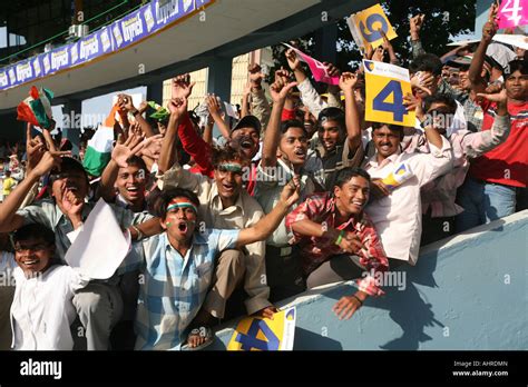 indian cricket fans stadium excited mumbai Stock Photo - Alamy