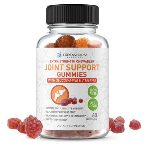 Extra Strength Joint Support Gummies with Glucosamine & Vitamin E - 60 Count - TerraForm Nutrition