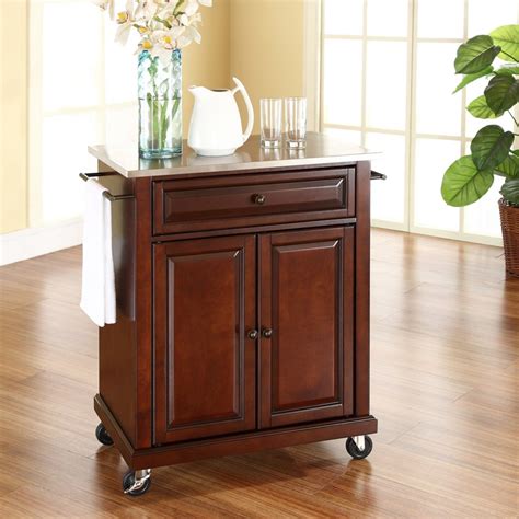 Crosley Furniture Stainless Steel Top Portable Kitchen Cart - Walmart.com