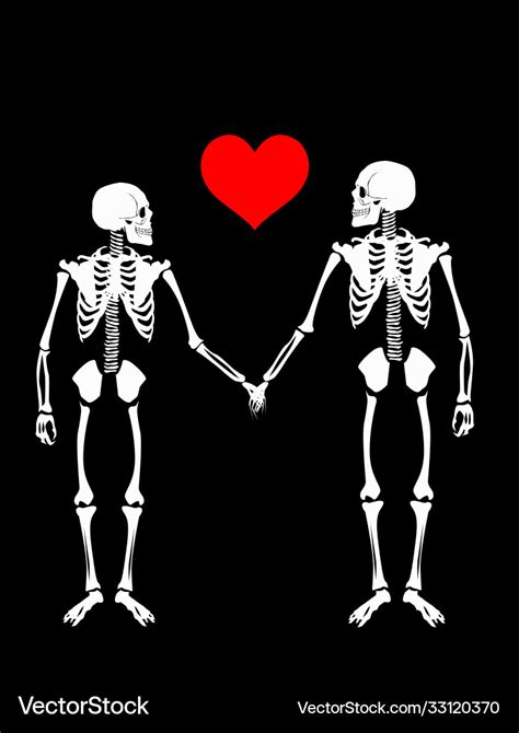 Skeletons in love 2 Royalty Free Vector Image - VectorStock