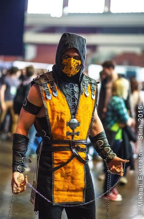 Mortal Kombat Scorpion Hanzo Hasashi Cosplay Costume Outfit Game Adult ...