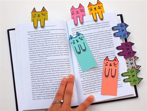 Cute Cat DIY Bookmarks From Paint Chips - DIY Candy