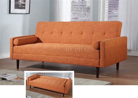 Orange Fabric Contemporary Sofa Bed ConvertibleContemporary Fabric Sofa ...