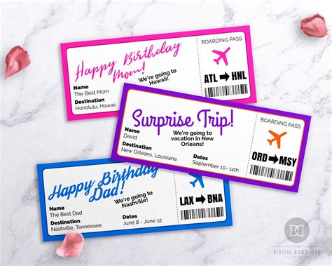 Printable Airplane Ticket