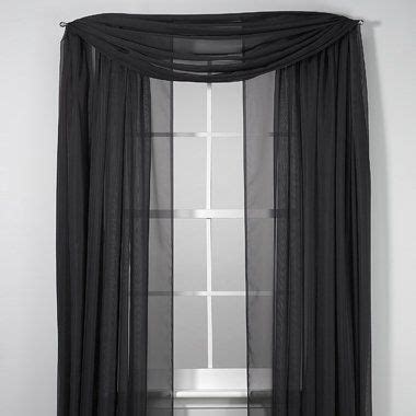 WPM 1 X Elegance Sheer Voile Black 216 Inch Scarf | Black sheer curtains, Tailored curtain ...