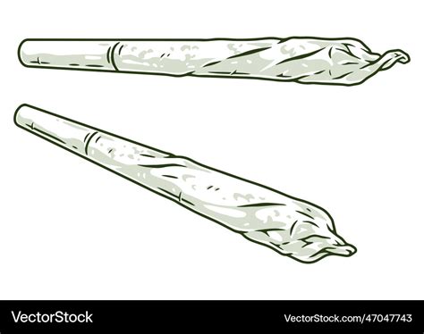 Cannabis joint monochrome detailed element Vector Image