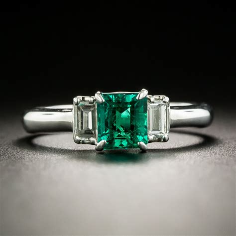 Estate .75 Carat Emerald and Diamond Ring - Vintage Gemstone Engagement ...