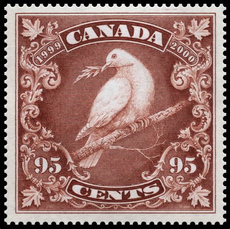 Engraved Dove on Branch - Millennium - Canada Postage Stamp | The Official Millennium Keepsake