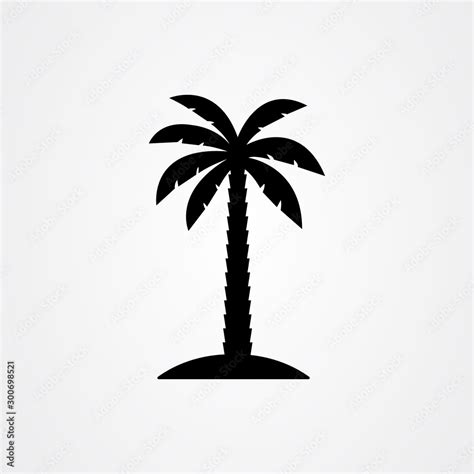 Palm tree silhouette icon. simple flat vector illustration Stock Vector ...