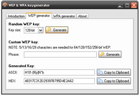 WEP and WPA Key Generator - Download