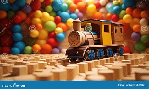 Wooden Toy Steam Locomotive Stock Image - Image of funny, train: 292153153