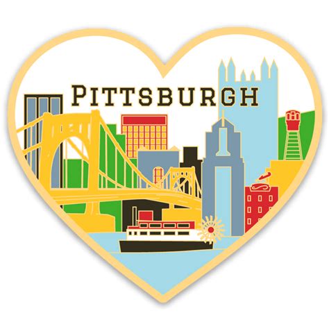Die Cut Sticker - Pittsburgh Skyline Heart — The Found