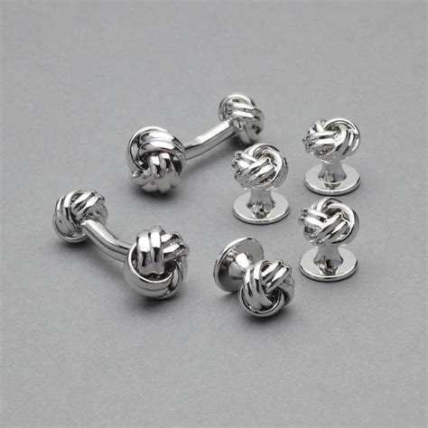 Silver Knot Cufflinks and Formal Stud Set | J.Hilburn