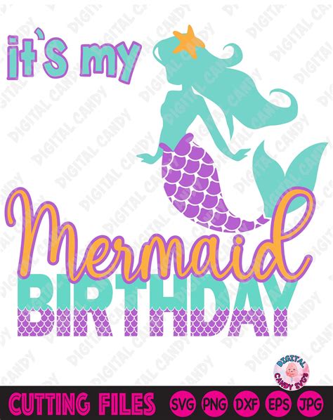 Mermaid Birthday Svg Birthday Girl Svg Mermaid Svg Mer Mom - Etsy