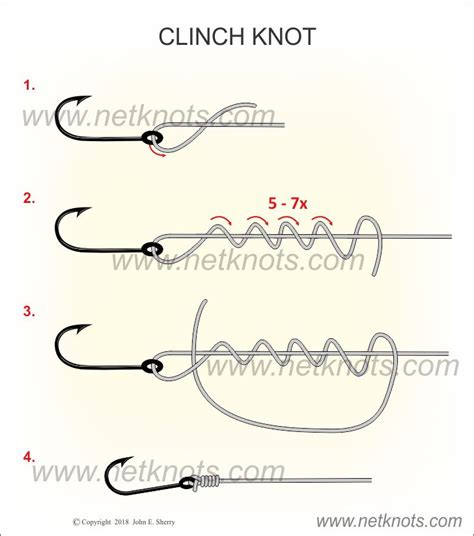 How to tie the Clinch Knot animated and illustrated | Fishing Knots by ...