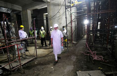 PM inspects the construction works of new Parliament building, in New ...