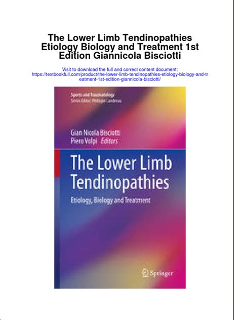 Full Chapter The Lower Limb Tendinopathies Etiology Biology and Treatment 1St Edition Giannicola ...