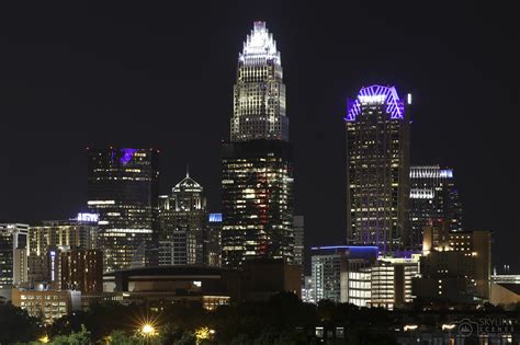 Charlotte skyline at night