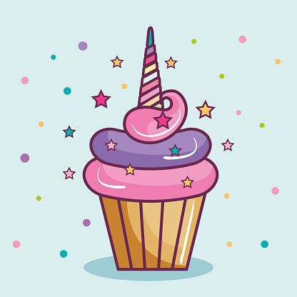 Unicorn Cupcake Design Stock Illustration - Download Image Now - iStock