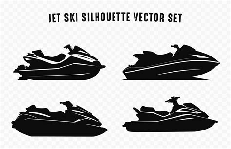 Jet ski Vector black silhouette set 35992482 Vector Art at Vecteezy