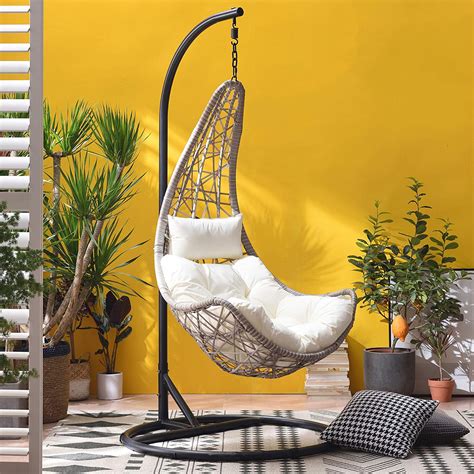 Maple Rattan Effect Hanging Patio Moon Chair Cocoon 1 (4532688191539)