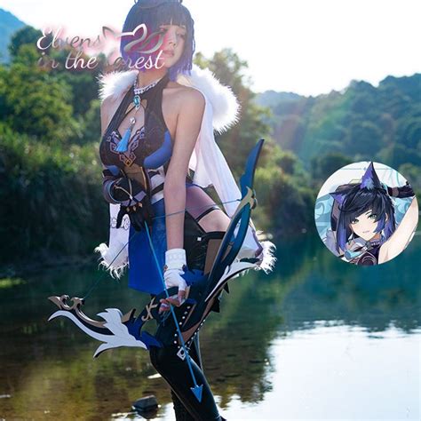 Genshin Impact Yelan COSPLAY Costume-blue Wig-anime Female Water ...