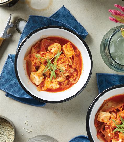 Kimchi Tofu and Mushroom Stew in the Microwave | Anyday